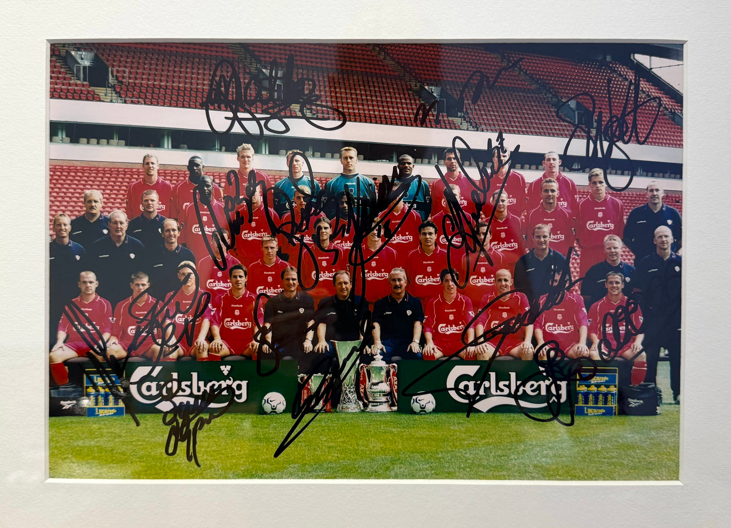 Liverpool FC 2006/7 Multi-Hand Signed (14 Players) Squad Photo With COA