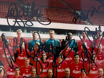 Liverpool FC 2006/7 Multi-Hand Signed (14 Players) Squad Photo With COA