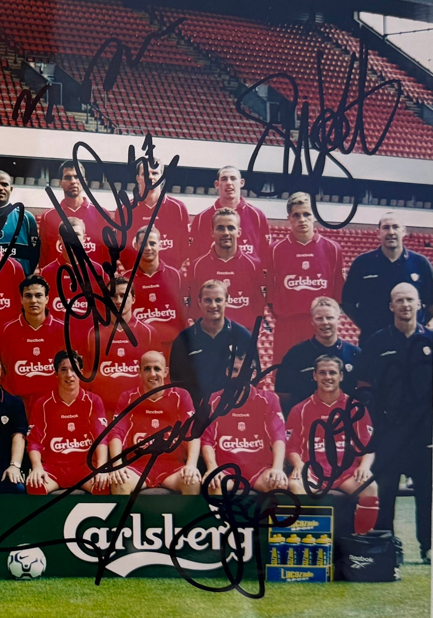 Liverpool FC 2006/7 Multi-Hand Signed (14 Players) Squad Photo With COA