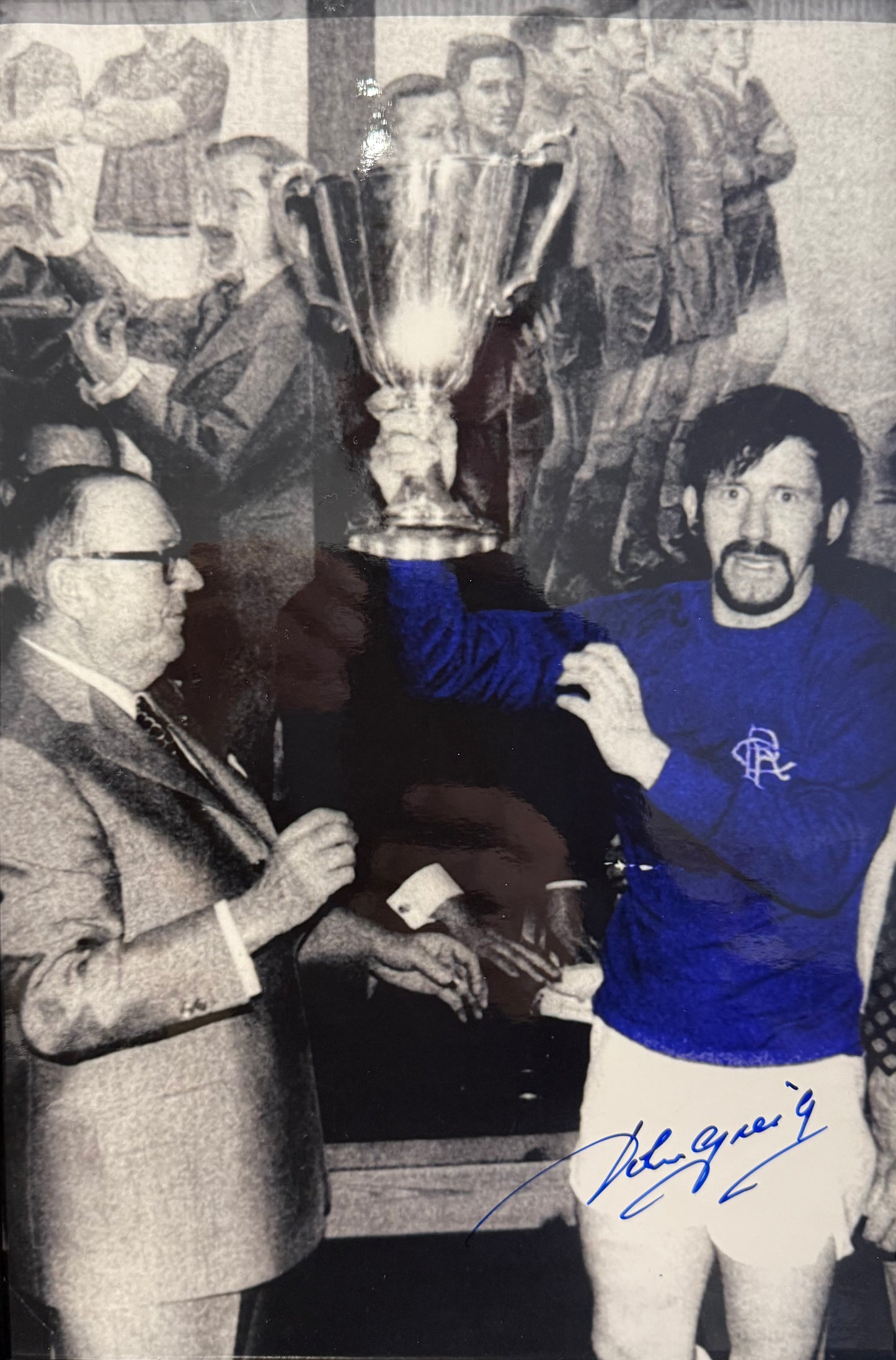 John Greig, Former Rangers, Scotland Football Legend, Hand Signed Photo With COA