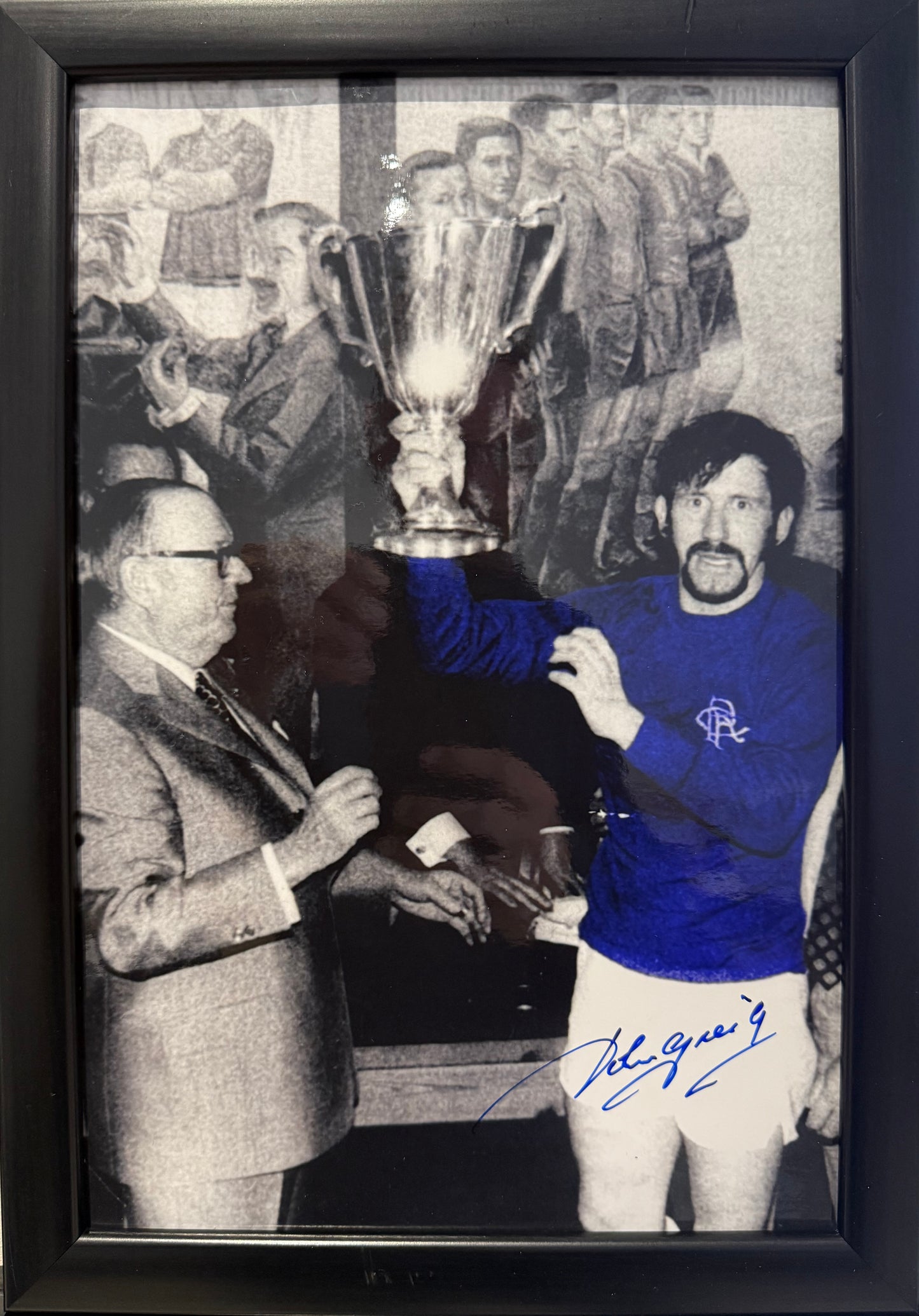 John Greig, Former Rangers, Scotland Football Legend, Hand Signed Photo With COA