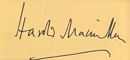 Harold Macmillan, Former British Prime Minister, Hand Signed Card Presentation With COA