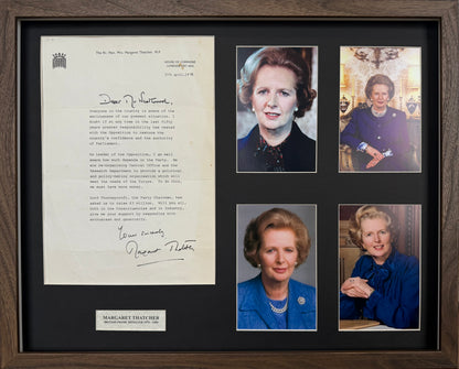 Margaret Thatcher British Prime Minister Hand Signed Letter, Photo Presentation, & COA