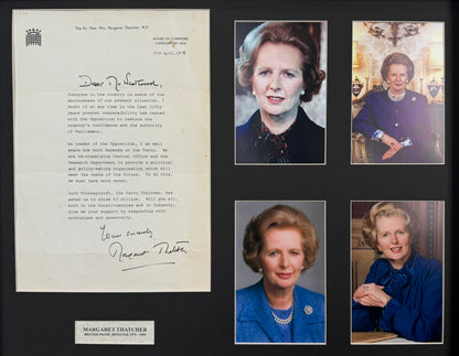 Margaret Thatcher British Prime Minister Hand Signed Letter, Photo Presentation, & COA