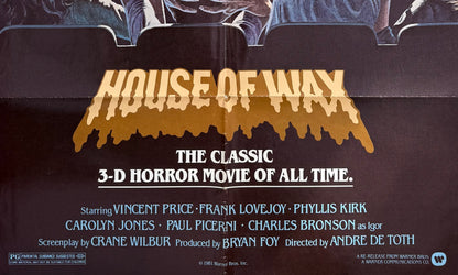 House Of Wax, 3D Re-Release, Original 1981 Film Poster, 42' x 27' inch & COA