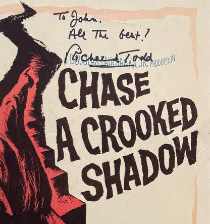 Chase A Crooked Shadow Original 1958 Film Poster Hand Signed By Richard Todd & COA