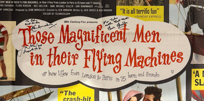 Those Magnificent Men In Their Flying Machines Original 1965 Multi-Signed Film Poster & COA