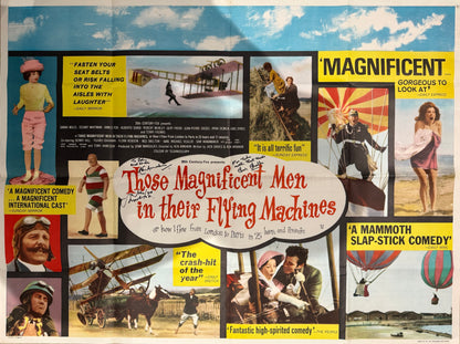 Those Magnificent Men In Their Flying Machines Original 1965 Multi-Signed Film Poster & COA