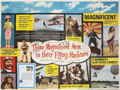 Those Magnificent Men In Their Flying Machines Original 1965 Multi-Signed Film Poster & COA