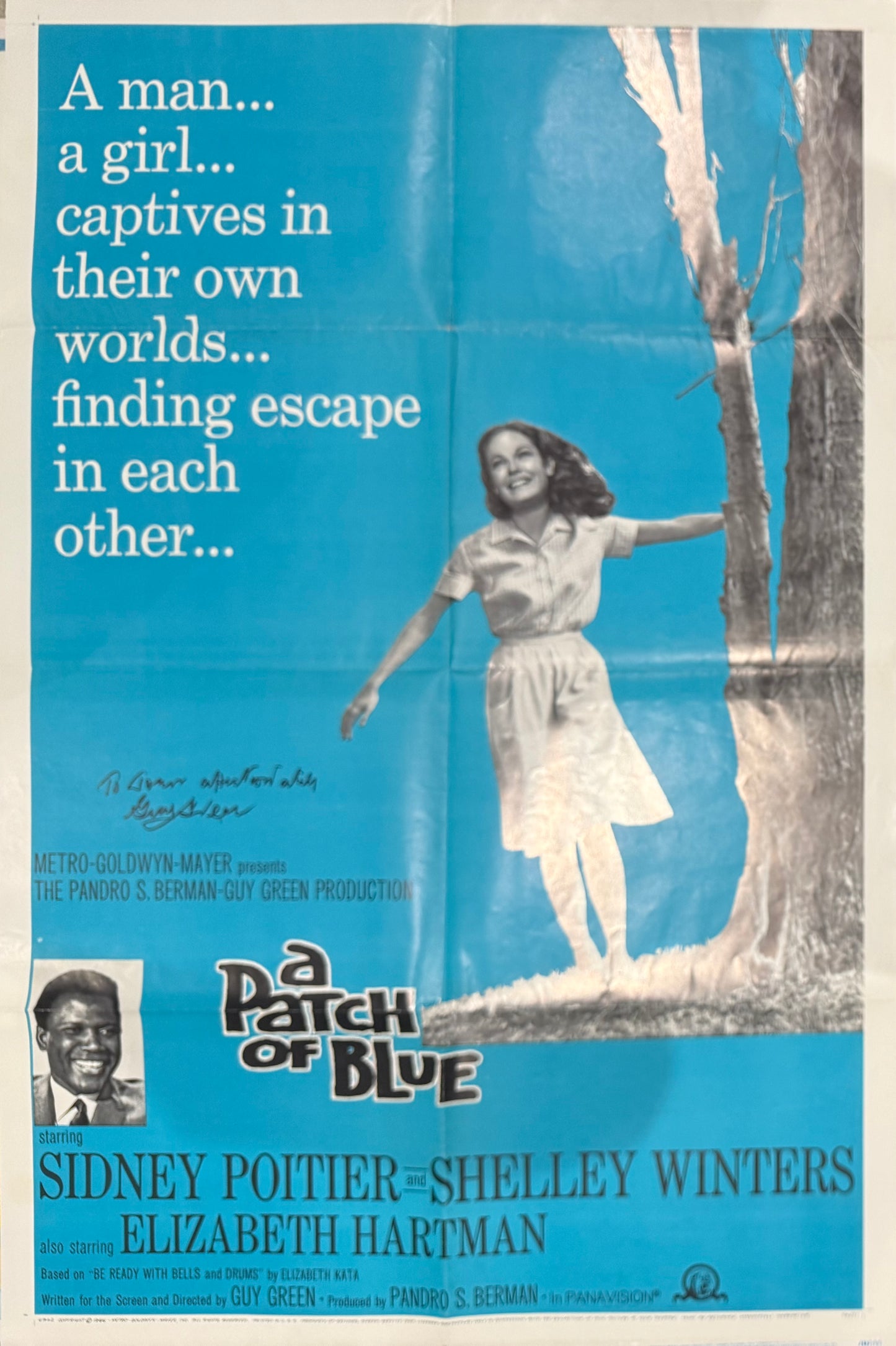 A Patch of Blue Original Cinema Film Poster Hand Signed By Guy Green With COA