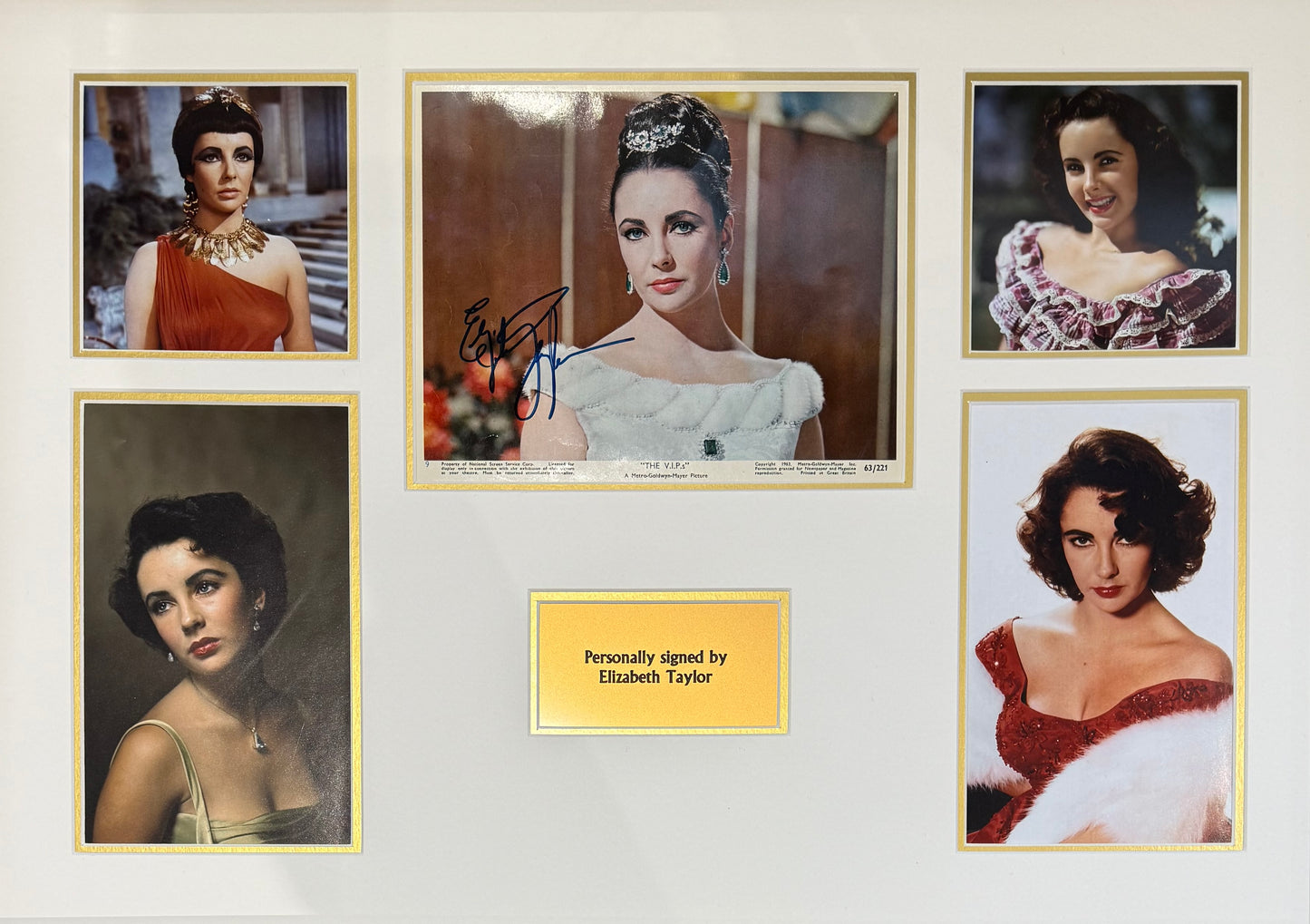 Elizabeth Taylor Genuine Hand Signed 70 x 50cm Mounted Photo Presentation & COA