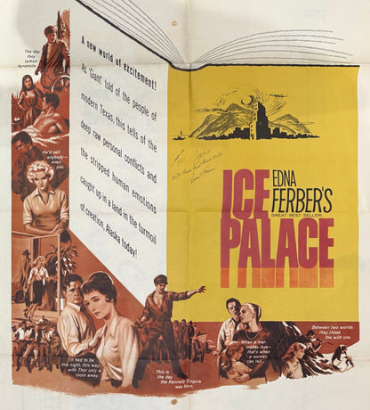 Ice Palace Original Warner Bros. Cinema Film Poster Hand Signed By Vincent Sherman & COA