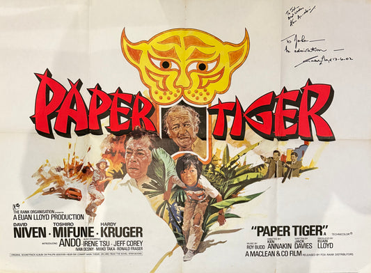 Paper Tiger, Original Cinema Film Poster Hand Signed By Annakin (Director), Lloyd (Producer) & COA