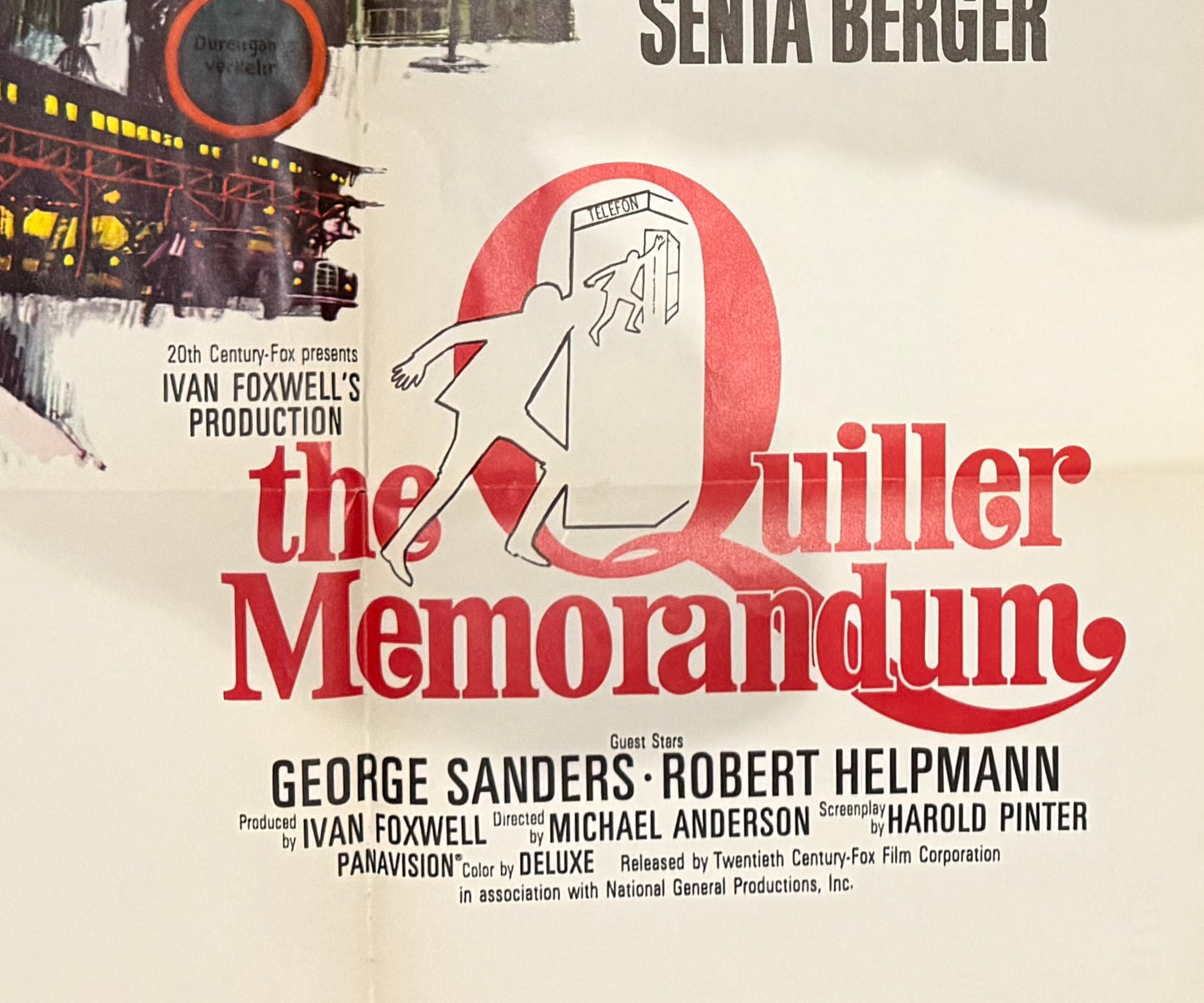 The Quiller Memorandum, Original Cinema Film Poster Hand Signed By George Segal With COA