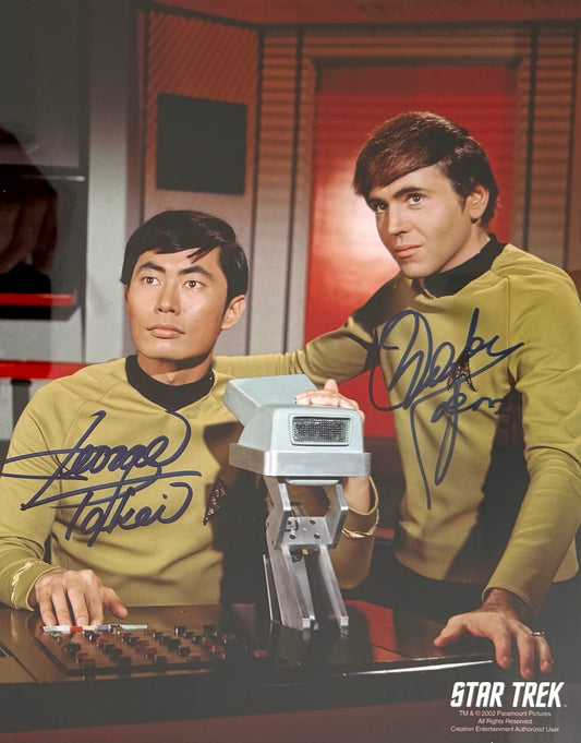 Star Trek Original Series Sulu and Chekov Hand Signed Framed Photo With COA