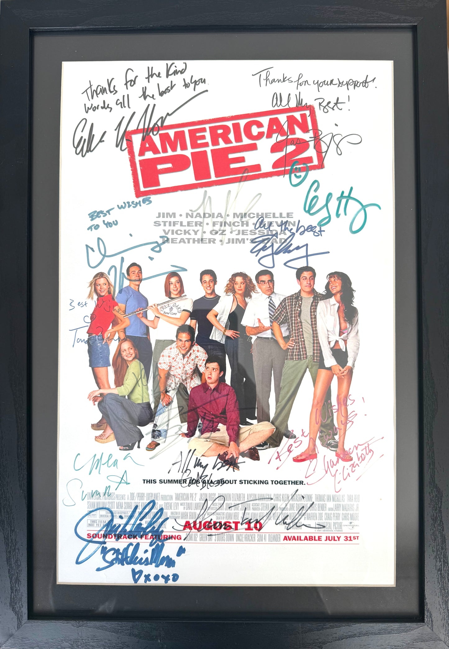 American Pie 2, Multi-Hand Signed Cast Poster (Framed 52cm x 37cm) COA