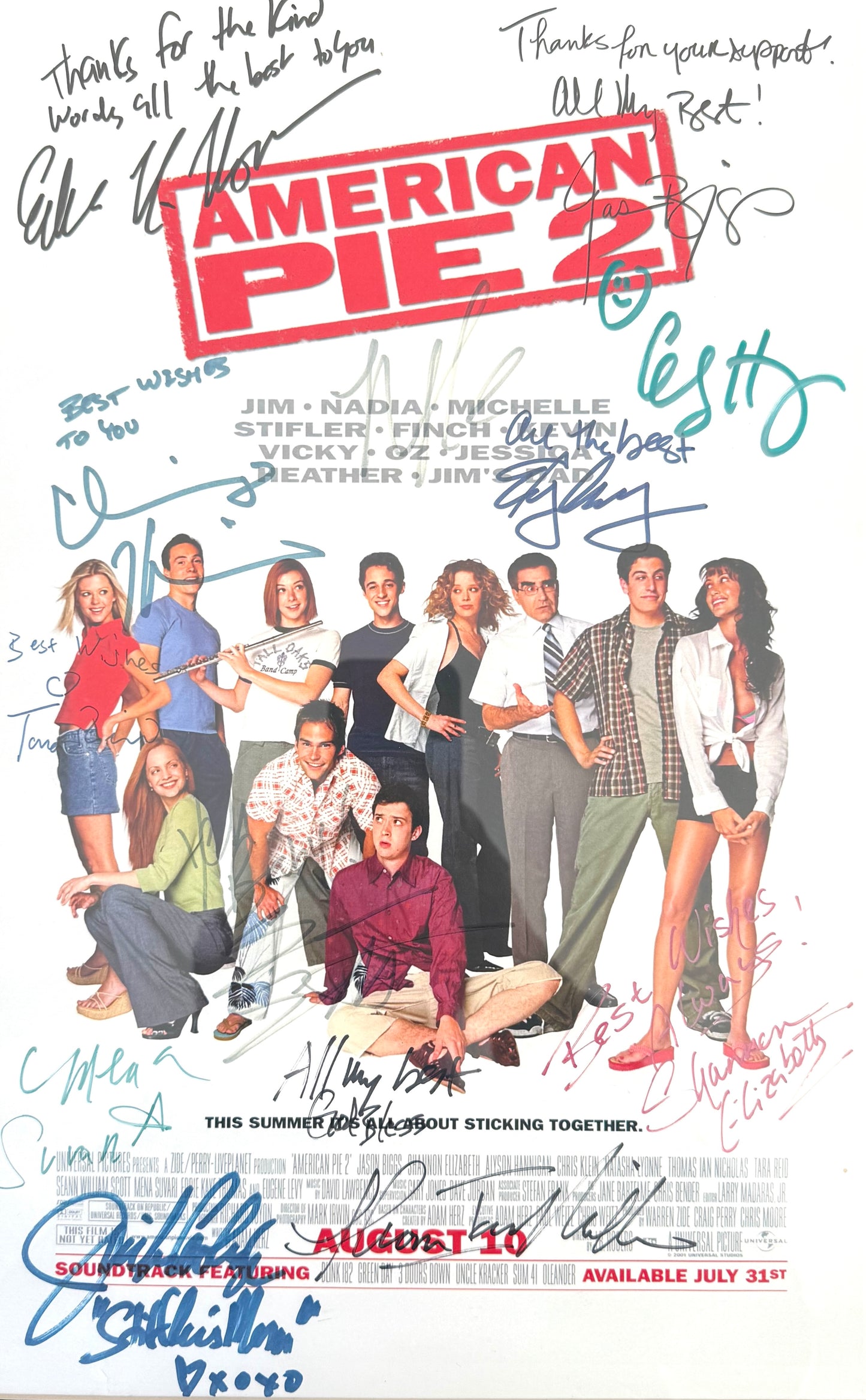 American Pie 2, Multi-Hand Signed Cast Poster (Framed 52cm x 37cm) COA