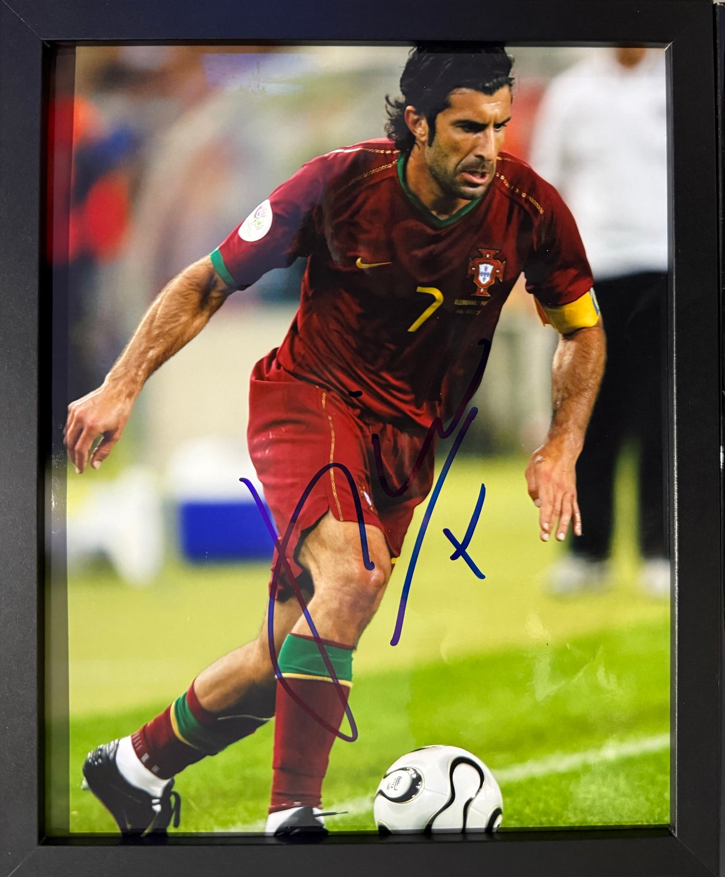 Luis Figo, Real Madrid, Barcelona, Portugal Legend, Hand Signed Photo & COA