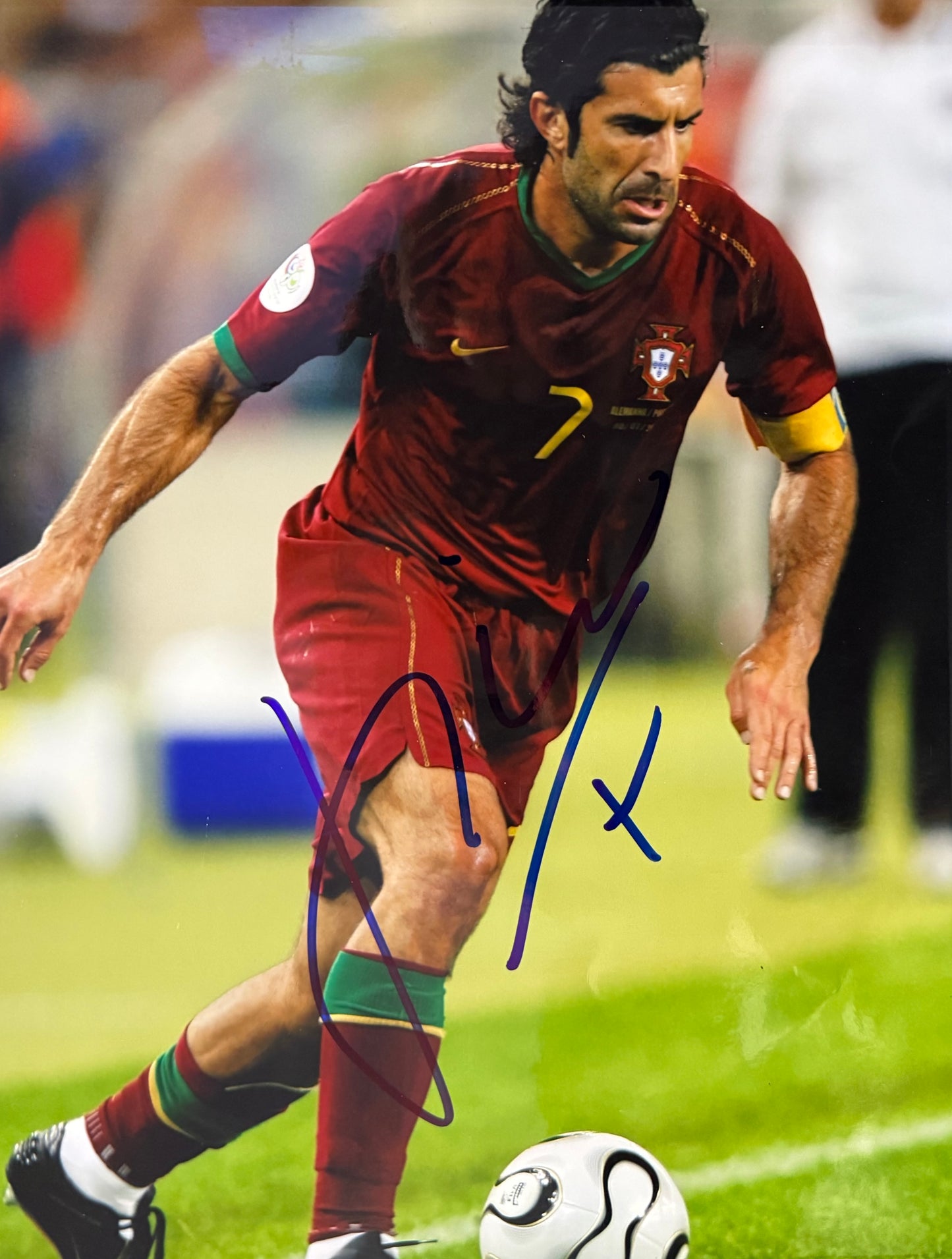 Luis Figo, Real Madrid, Barcelona, Portugal Legend, Hand Signed Photo & COA