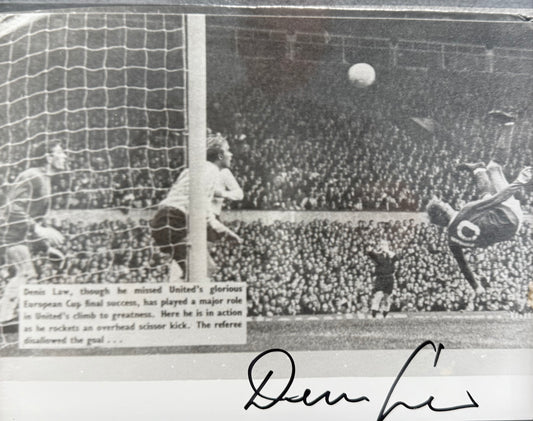 Denis Law, Manchester United, Scotland Legend, Hand Signed Photo & COA