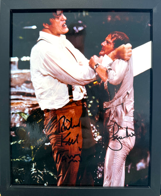 Roger Moore '007' And Richard Kiel 'Jaws' James Bond Dual Hand Signed Photo & COA