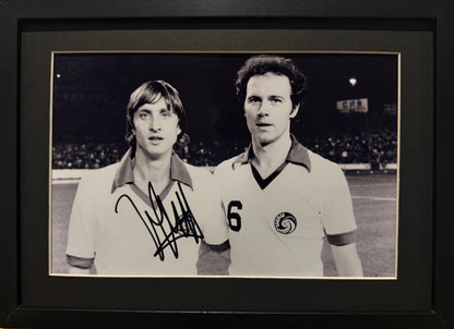 Johan Cruyff, Holland, Ajax, Barcelona Legend, Hand Signed Framed 12' x 9' inch Photo With COA