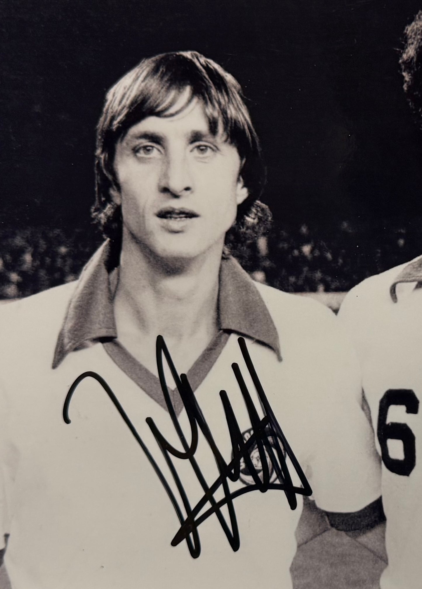 Johan Cruyff, Holland, Ajax, Barcelona Legend, Hand Signed Framed 12' x 9' inch Photo With COA