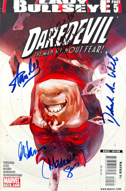 Stan Lee +3 Hand Signed Framed Marvel 'Daredevil' Comic With AFTAL COA