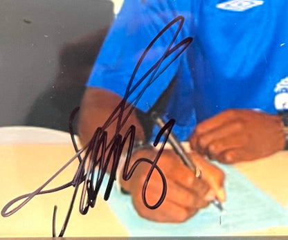 LOUIS SAHA HAND SIGNED EVERTON PHOTO WITH COA