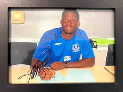 LOUIS SAHA HAND SIGNED EVERTON PHOTO WITH COA