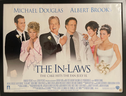 MICHAEL DOUGLAS HAND SIGNED FULL SIZE CINEMA POSTER THE 'IN-LAWS' WITH COA