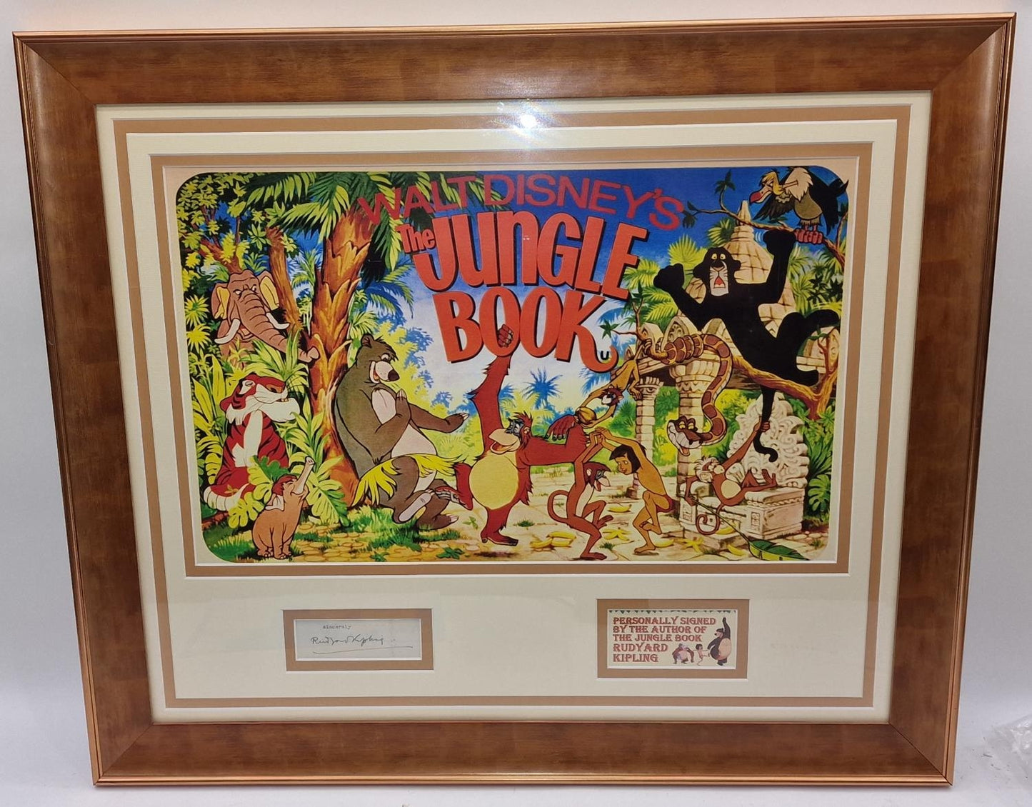 RUDYARD KIPLING JUNGLE BOOK HAND SIGNED ORIGINAL POSTER PRESENTATION & COA