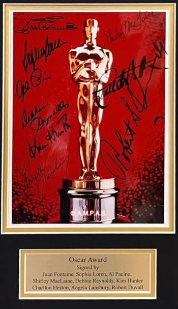 MULTI OSCAR WINNERS SIGNED PRESENTATION - HESTON, PACINO ETC. WITH COA