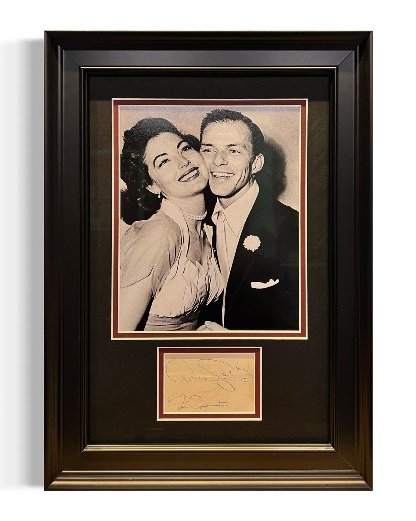 FRANK SINATRA AND AVA GARDNER HAND SIGNED CARD PRESENTATION WITH COA