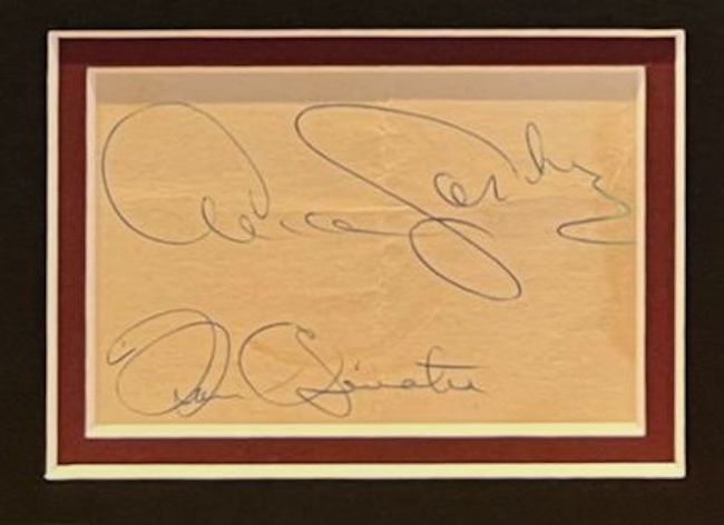 FRANK SINATRA AND AVA GARDNER HAND SIGNED CARD PRESENTATION WITH COA