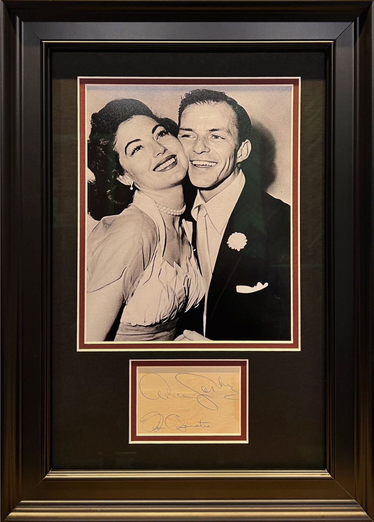 FRANK SINATRA AND AVA GARDNER HAND SIGNED CARD PRESENTATION WITH COA