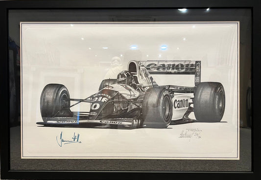 DAMON HILL F1 HAND SIGNED LIMITED EDITION PRINT WITH COA