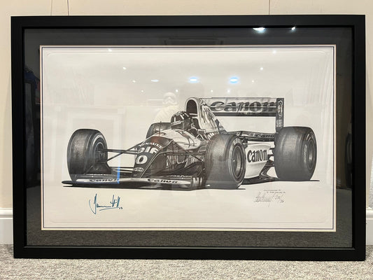 DAMON HILL F1 HAND SIGNED LIMITED EDITION PRINT WITH COA