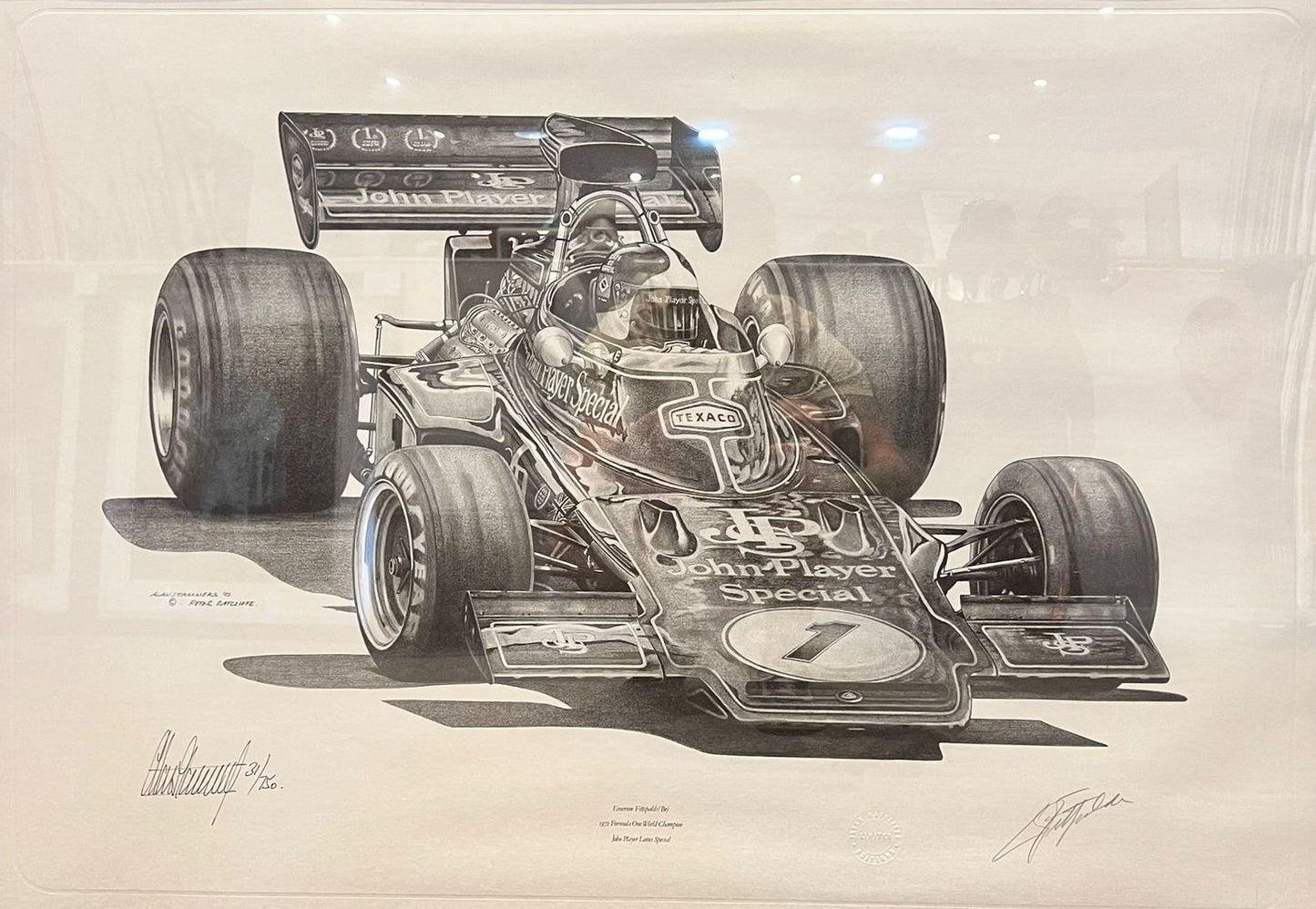 EMERSON FITTIPALDI F1 HAND SIGNED LIMITED EDITION PRINT WITH COA