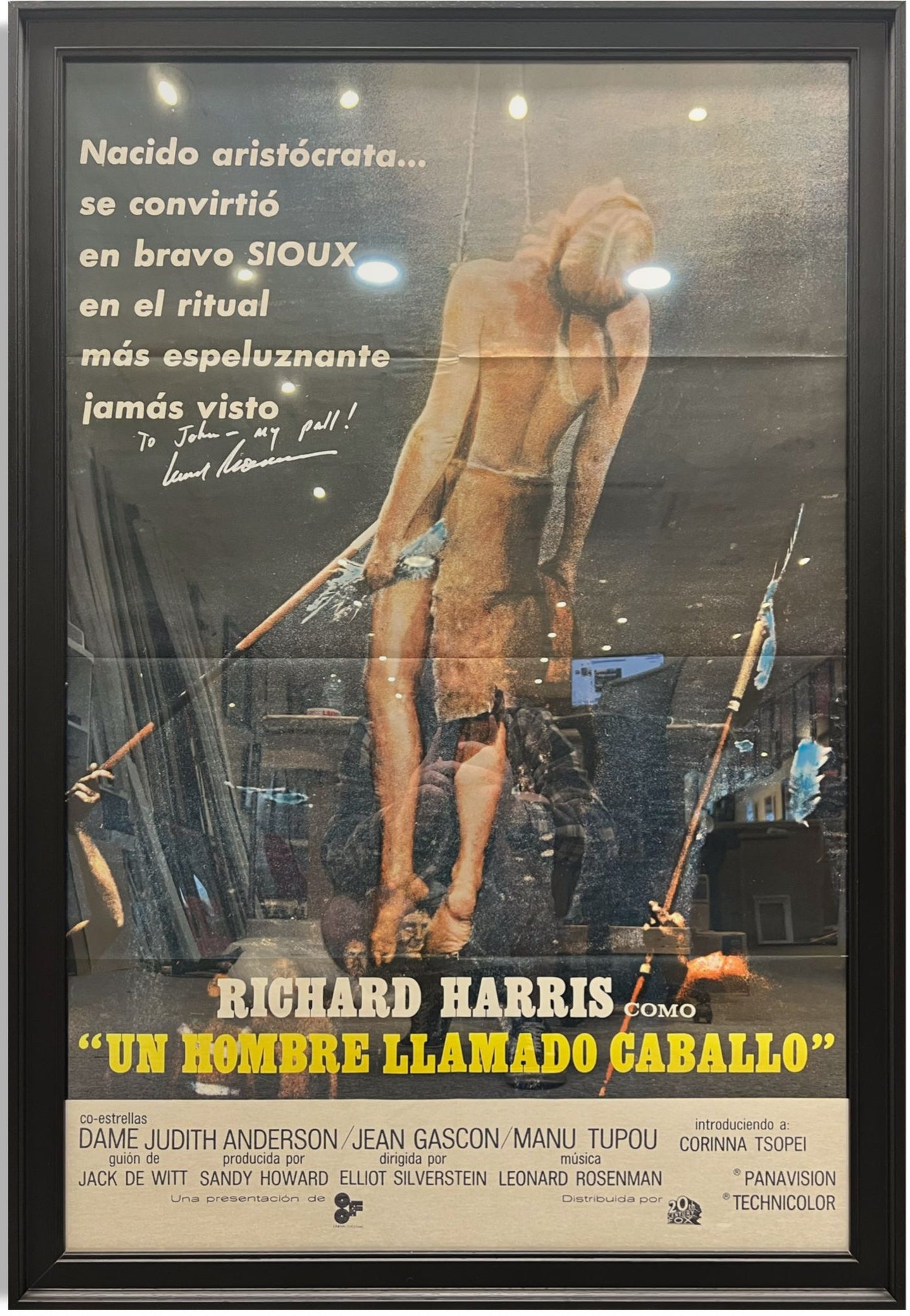 'A MAN CALLED HORSE' HAND SIGNED BY LEONARD ROSENMAN ORIGINAL CINEMA POSTER WITH COA