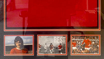 George Best, Manchester United Legend, Stunning Hand Signed Framed Shirt & AFTAL COA