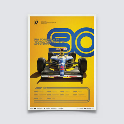 Nigel Mansell, Official Williams, Formula One, 70cm x 50cm Automobilist Poster
