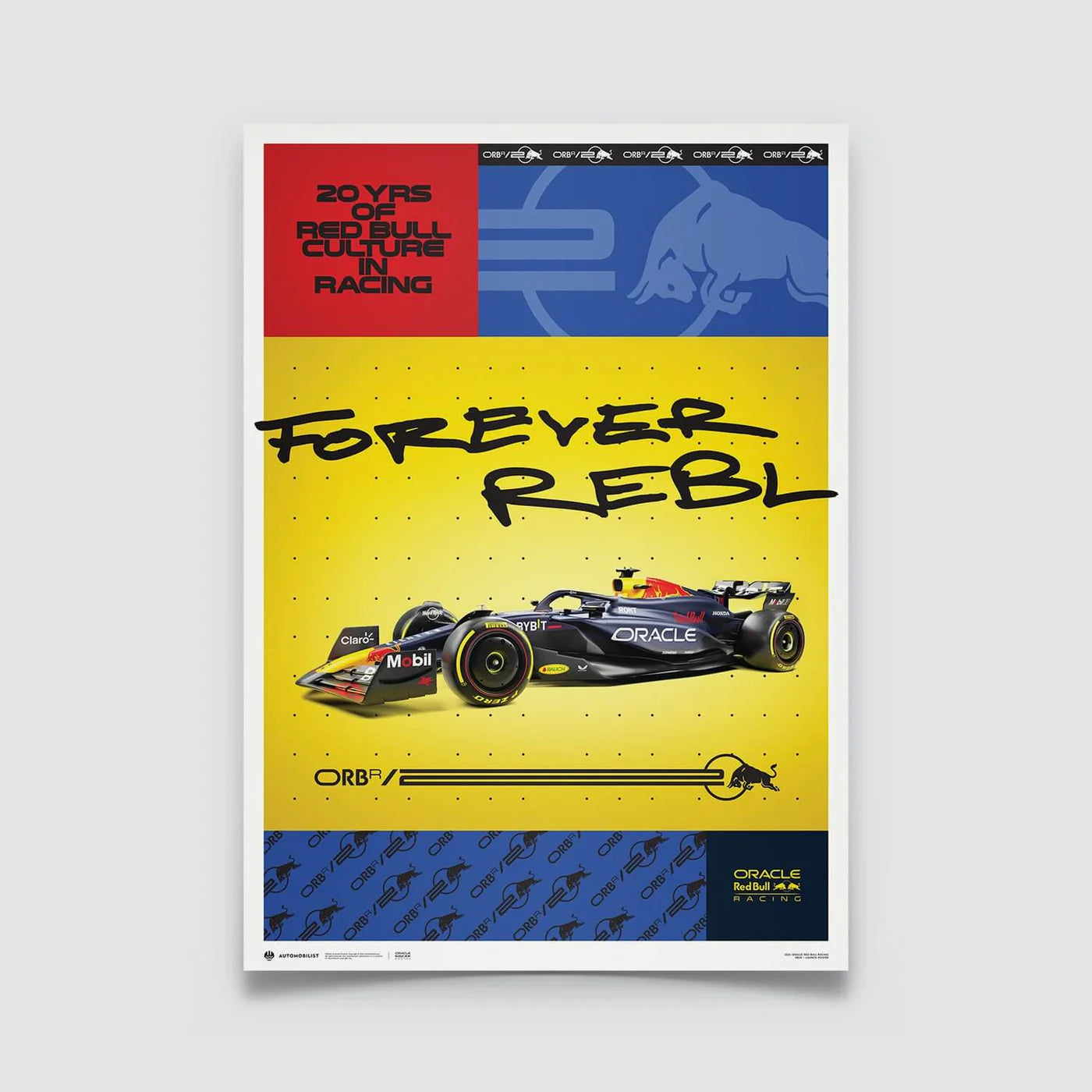 Official Red Bull 20th Anniversary, Formula One, 70cm x 50cm Limited Edition Automobilist Poster