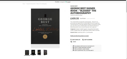 George Best Guaranteed Hand Signed Limited Edition 'Blessed’ Book, 640/1000, & COA