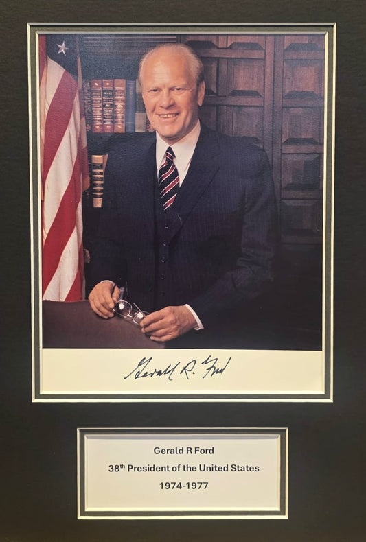 Gerald Ford, Former President, Hand Signed Photo Presentation & AFTAL Member COA
