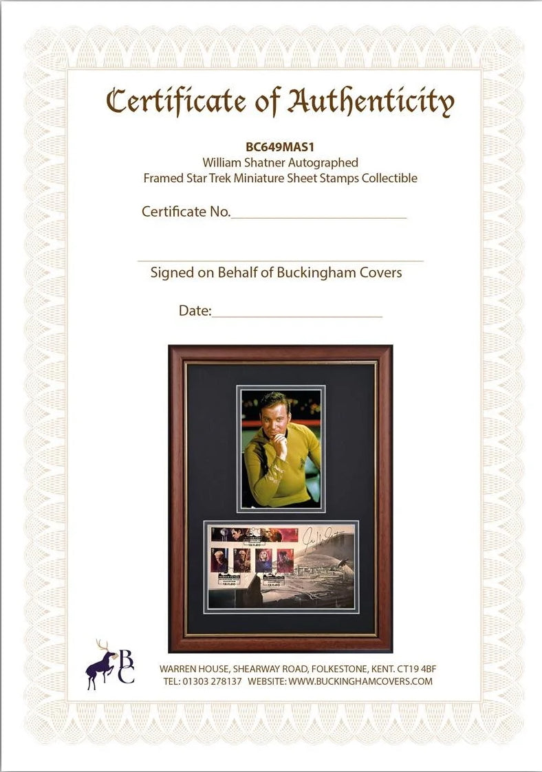 William Shatner, Captain Kirk, Hand Signed Original Star Trek FDC & COA