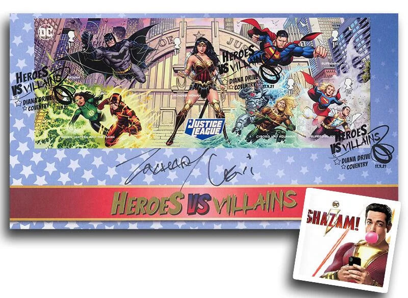 Zachary Levi, Shazam! Hand Signed FDC Photo Presentation & COA