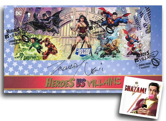 Zachary Levi, Shazam! Hand Signed FDC Photo Presentation & COA