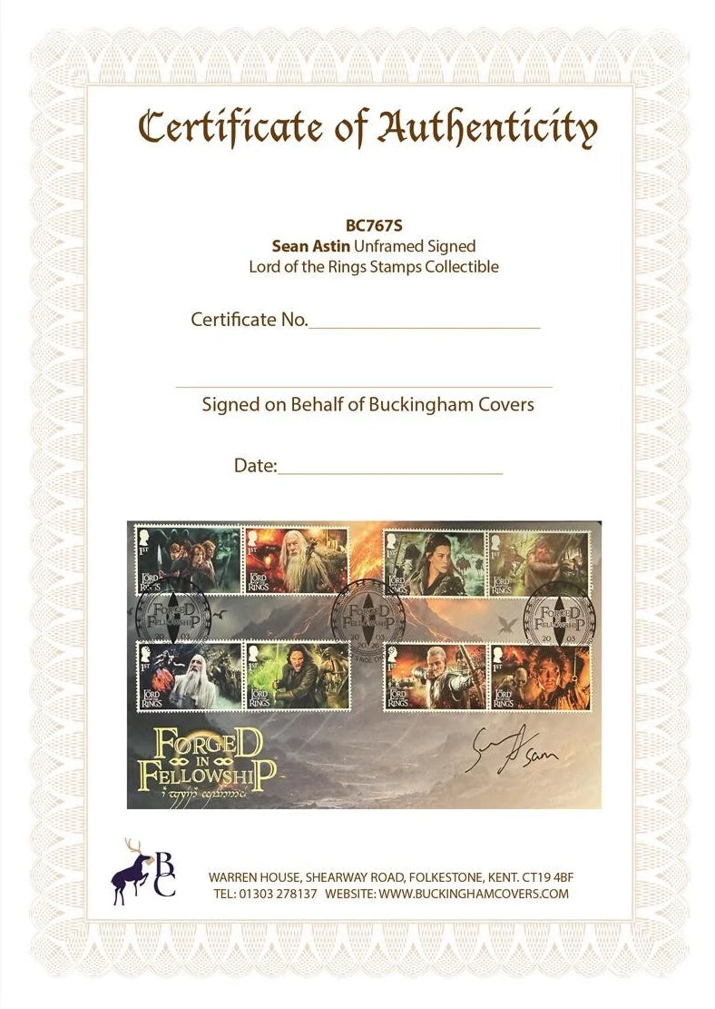 Sean Astin, Samwise Gamgee, Hand Signed Lord of the Rings FDC First Day Cover, & COA