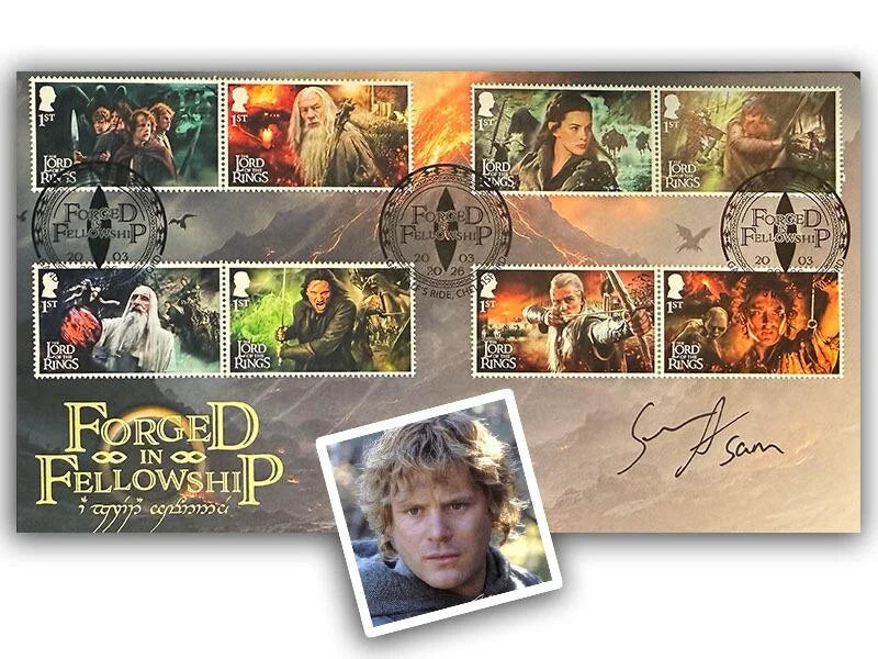 Sean Astin, Samwise Gamgee, Hand Signed Lord of the Rings FDC First Day Cover, & COA